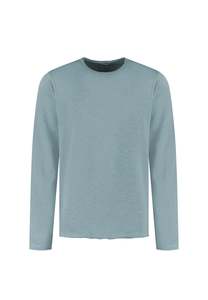 Mens T Shirts: Newman Crewneck - Mist Blue
