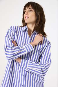 Garcia: Blue & White Striped L/S Shirt