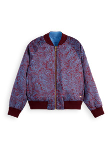 Reversible Printed Bomber - Blue Mountain Paisley