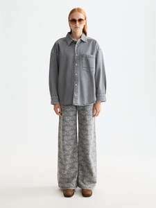 Scotch Soda: Washed Denim Overshirt - Black Spark