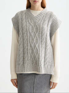 Scotch Soda: Cable Stitch Vest - Light Grey Melange