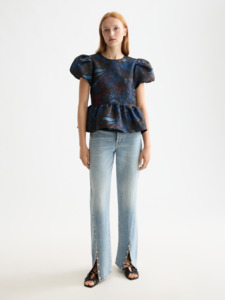 Cap Sleeve Peplum Top - Pheasant