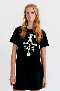 Womens Tee Shirts: Weather Shop Tee - Black