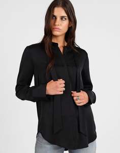 Storm: Tie Tuxedo Shirt - Black