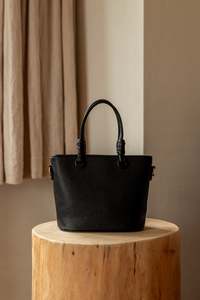 Siena PU Leather Knot Bag - Black