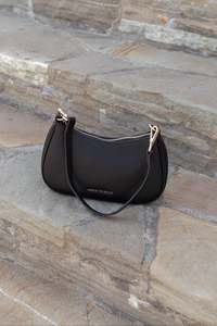 Adore Leather Small Shoulder Bag - Black