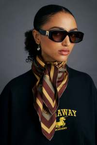 Accessories: Unicorn Classic Silk Scarf - Chocolate
