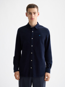 Shirts Long Sleeve: Corduroy Regular Fit Shirt - Sky Captain