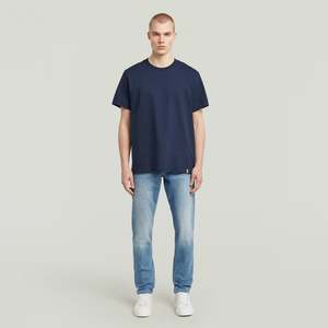 Denim: 3301 Regular Tapered - Light Indigo Aged