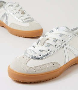 Womens Footwear: Asfvlt Swing Sneaker - White/Silver Croc