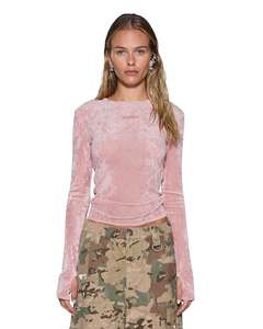 Baby Girl Mesh LS Top - Cameo Pink