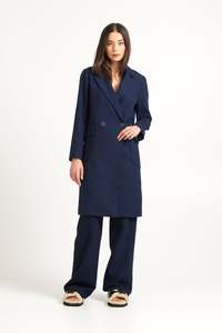 Tuesday Label: Twiggy Coat - Navy Plaid