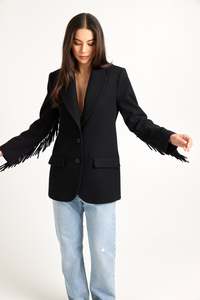 Tuesday Label: Tassel Jacket - Black Wool