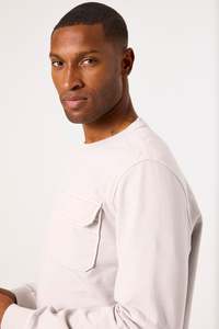 Garcia Mens: Ash Grey Front Pocket Sweater