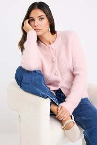 New: Highlight Mohair Blend Cardigan - Blush