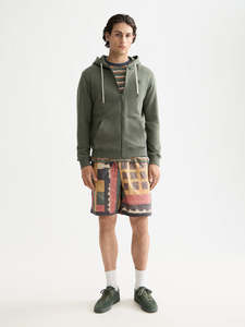 New Mens: Full Zip Logo Hoodie - Thyme