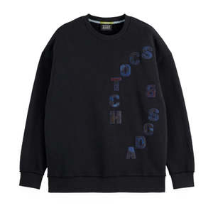 New Mens: Loose Fit Applique Sweatshirt - Meteorite