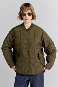 Karen Walker: Quilted Monogram Jacket - Dark Olive