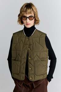 Karen Walker: Quilted Drift Vest - Dark Olive