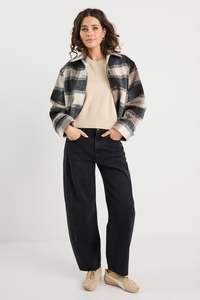 Sweeping Soft Jacket - Grey Check