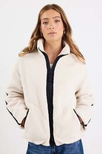 Chalet Sherpa Collared Jacket - Taupe