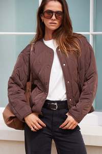 Flo Frankie: Apex Collarless Quilted Puffer Jacket