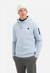 No Excess: Brushed Hooded Sweatshirt - Dusty Blue