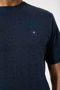 Geometric Medallion Tee - Fossil Blue