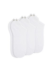 Scotch Soda: 3 Pack Womens Terry Low Cut Socks - White