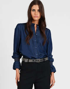 Storm: Denim Blue Pintuck Shirt  - Denim Blue