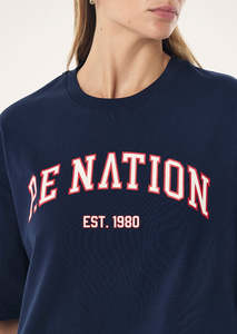 Womens Tee Shirts: Core Oversized Tee - Dark Navy