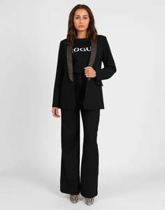 Storm: Studded Lapel Blazer - Black