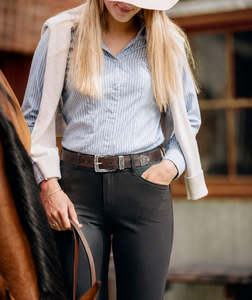 Accessories: Distressed Solid Hide Belt - Brown
