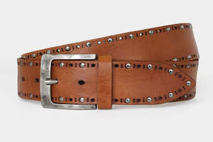 Accessories: Solid Hide Belt - Tan
