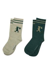 Runaway Girl Socks 2 Pack - Dark Green/Sage