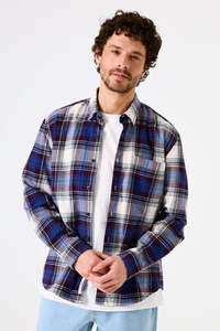Shirts Long Sleeve: Checked Shirt - Dark Grape