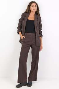 Pants 1: Jaunty Slant Pocket Wide Leg Pants - Dark Chocolate