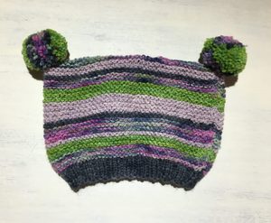 Double POM POM Striped Beanie