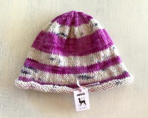 Products: Coloured STRIPED Alpaca Beanie