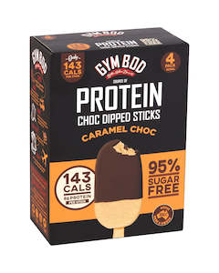 In: GYM BOD Protein Caramel Choc Dipped Sticks (4 Pack)