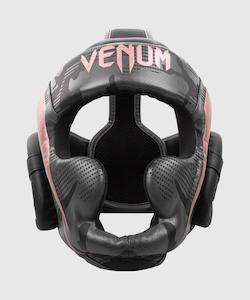 Head Gear: Venum Elite Boxing Headgear - Black/Pink Gold