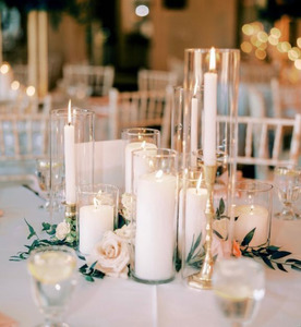 Glass Pillar Candle holder Gypsy & Co. EVENTS