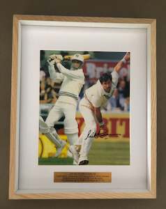 Memorabilia: Framed Sir Richard Hadlee 'Double Action' - batting/bowling print