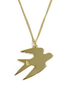 Necklaces: Swallow Pendant Gold