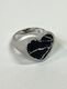 Valencia Heart Ring In Silver Black Onyx