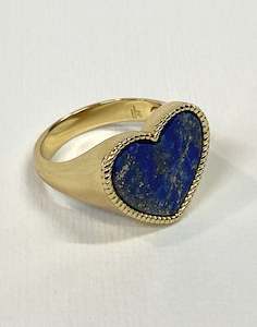 Valencia Heart Ring In Gold Lapis Lazuli