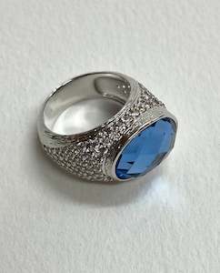 Rings: Pharaoh Silver Ring With Blue Topaz