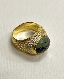 Rings: Pharaoh Gold Ring With Green Tourmaline
