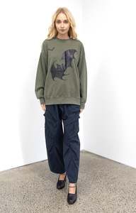 New Arrivals: Bat Sweatshirt In Stonewash Green