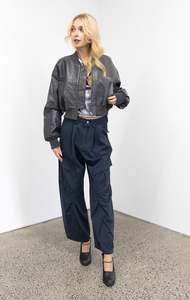 New Arrivals: Sabre Leather Cropped Bomber